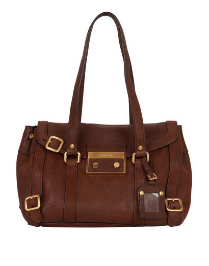 Vintage Shoulder Bag, &pound;250, Handbags, Brown, Leather, Front view